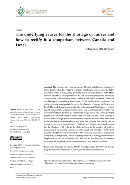 Volume XXV, Issue 2, Cross-Cultural Management Journal
