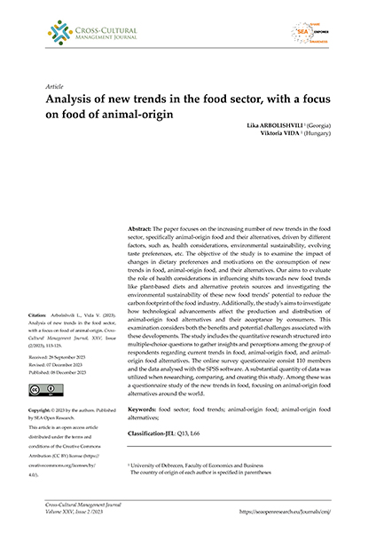 Volume XXV, Issue 2, Cross-Cultural Management Journal