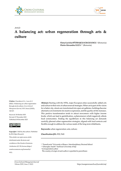 Volume XXV, Issue 2, Cross-Cultural Management Journal