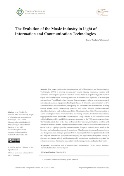 Volume 28, Issue 2, Cross-Cultural Management Journal
